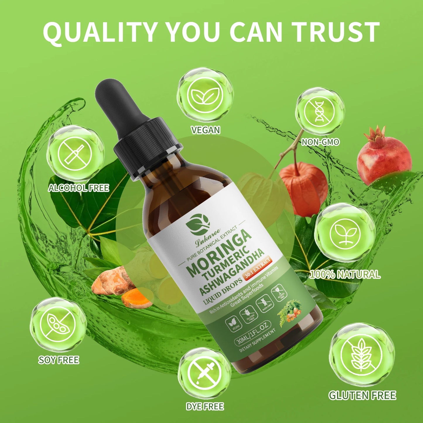 12-in-1 Organic Moringa Drops | Energy, Immune, Joint Support
