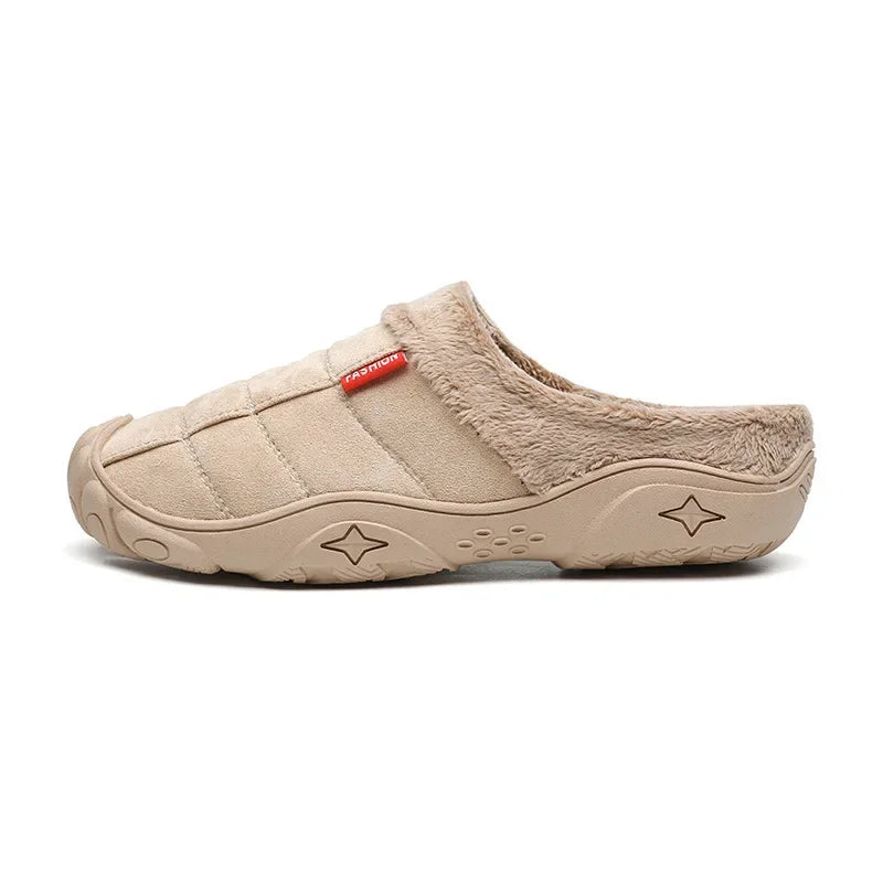 Men's Faux Suede Plush Slippers | Cozy Winter Indoor House Shoes