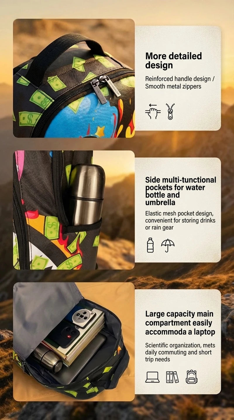Trendy Large-Capacity Backpack for Outdoor and Campus Use