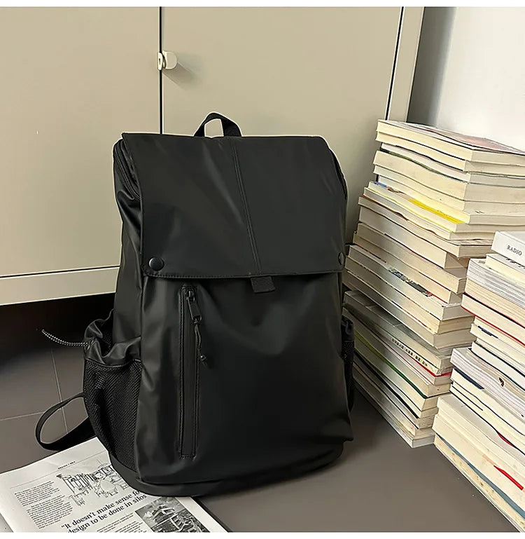 Large Waterproof Leather Backpack for Travel & Business - Unisex