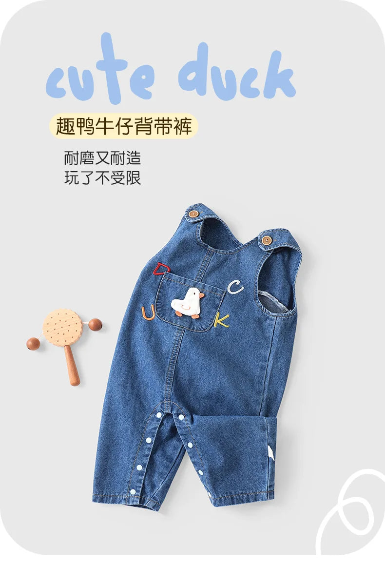 Baby Girl Denim Overalls | Stylish Spring & Autumn Jumpsuit