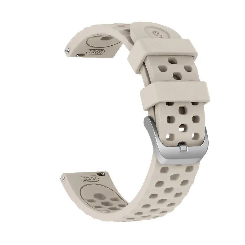 20mm Hollow Out Silicone Watch Band | Sport Waterproof Replacement Strap