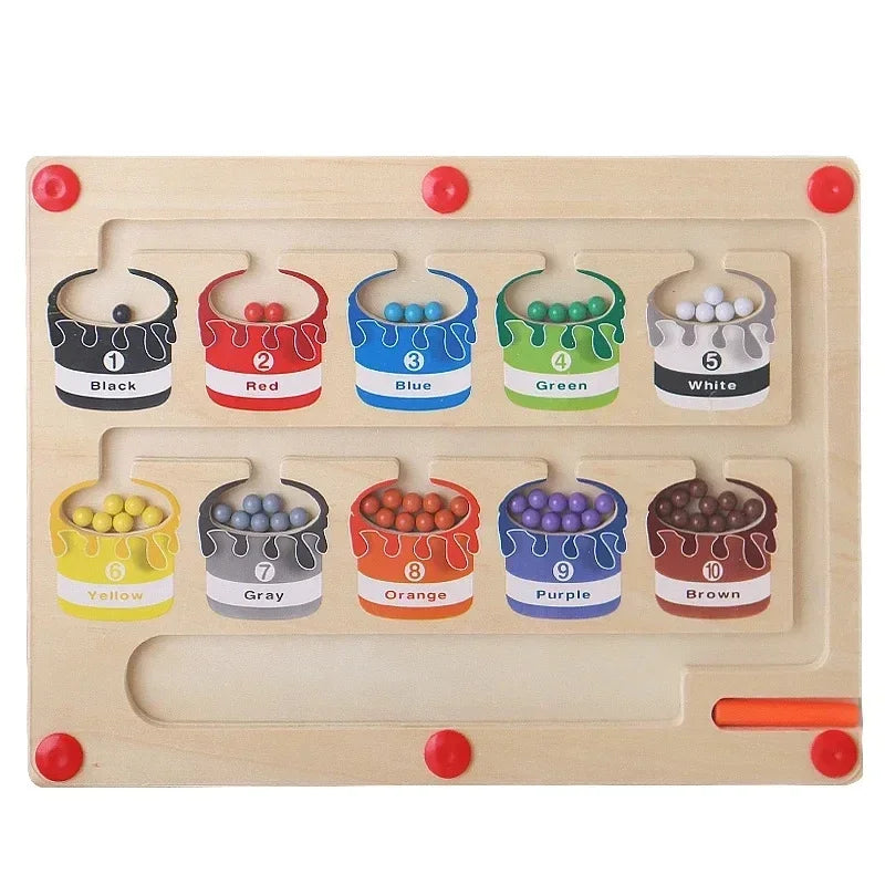 Magnetic Color and Number Maze Learning Toy for Kids | Educational Fun