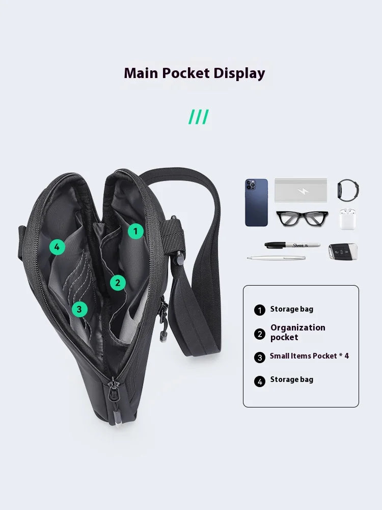 Lightweight Waterproof Crossbody Bag | Sling Shoulder Pack for Men