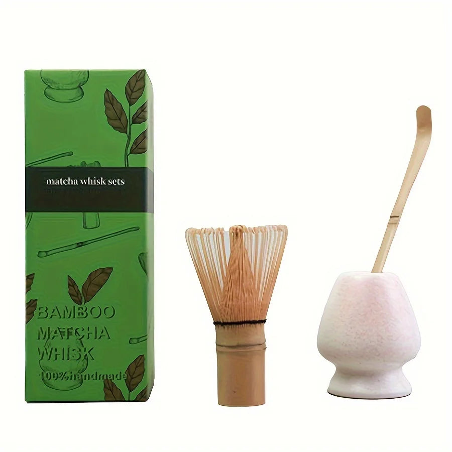 3-Piece Matcha Set | Bamboo Whisk and Ceramic Tea Tools