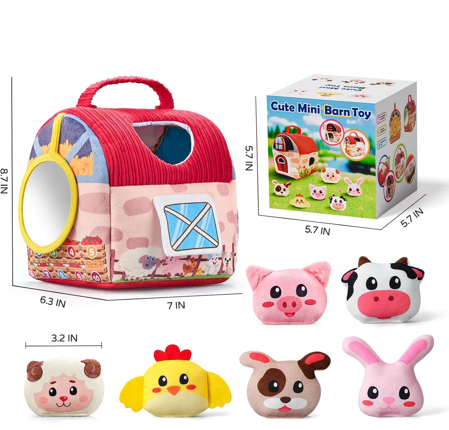 Plush Baby Beehive Toy with Stuffed Farm Animals | Sensory Fun
