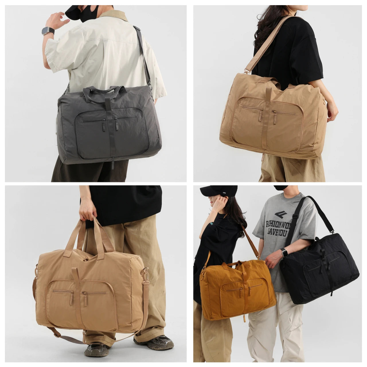 Large Capacity Foldable Travel Handbag for Men and Women
