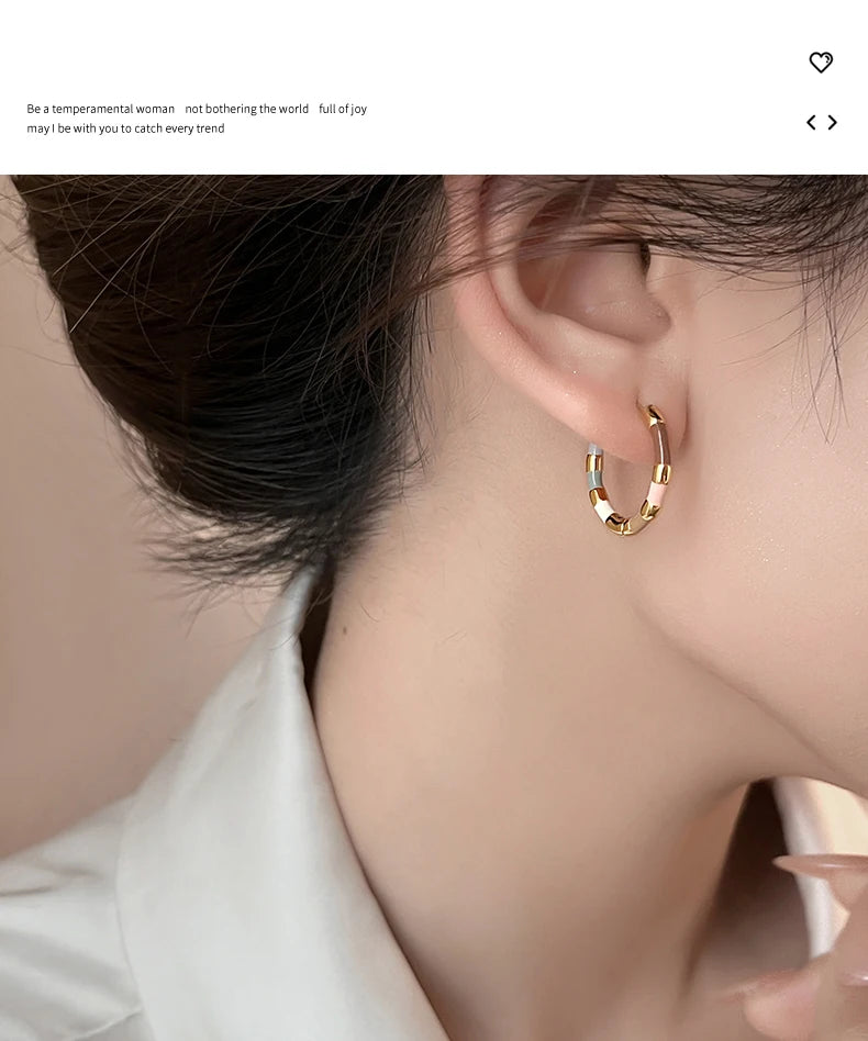 Colorful Enamel Mini Round Earrings | Fashion Jewelry for Women