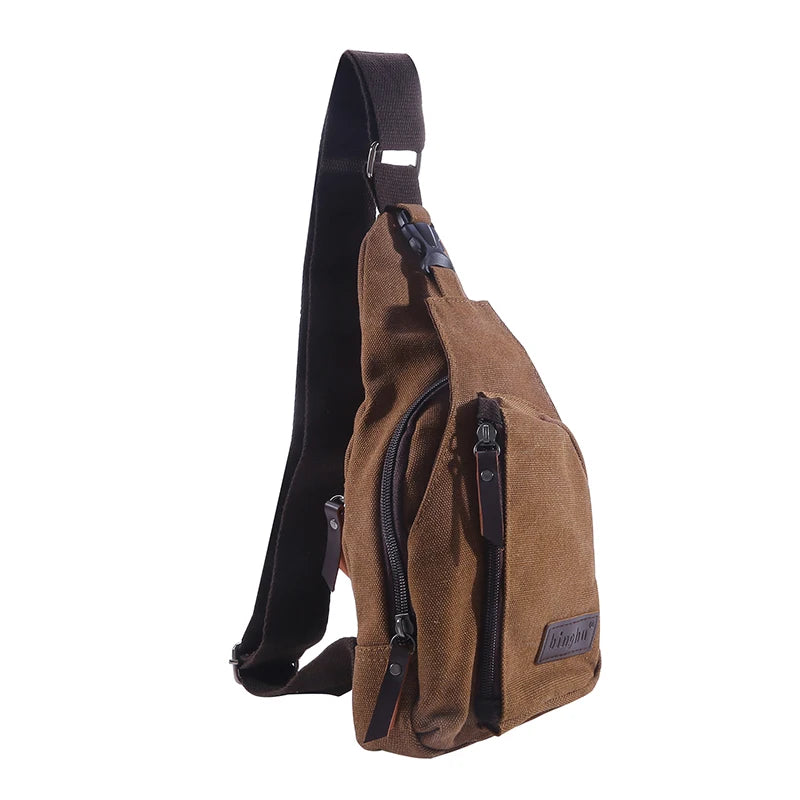 Men's Vintage Canvas Satchel Shoulder Sling Pack | Versatile Outdoor Bag