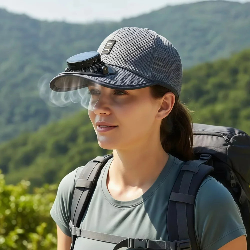Solar Powered Baseball Cap with Fan | Sun Protection Hat