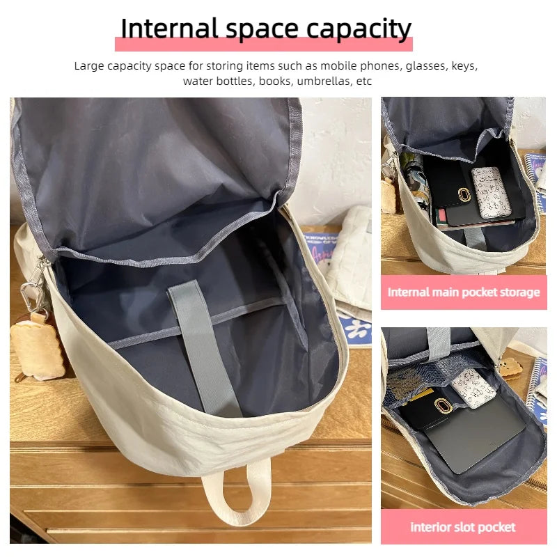 Versatile Solid Color Backpack | Large Capacity Daily Use