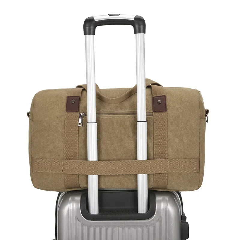 Men's Versatile Canvas Travel Bag | Large Capacity Weekend Duffel