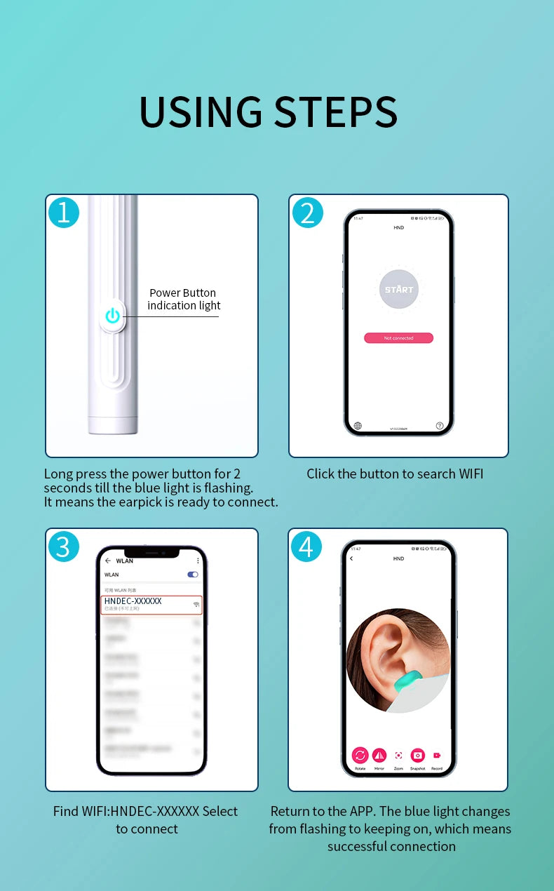 Smart Visual Ear Cleaner with Camera | USB-C Ear Wax Removal Tool