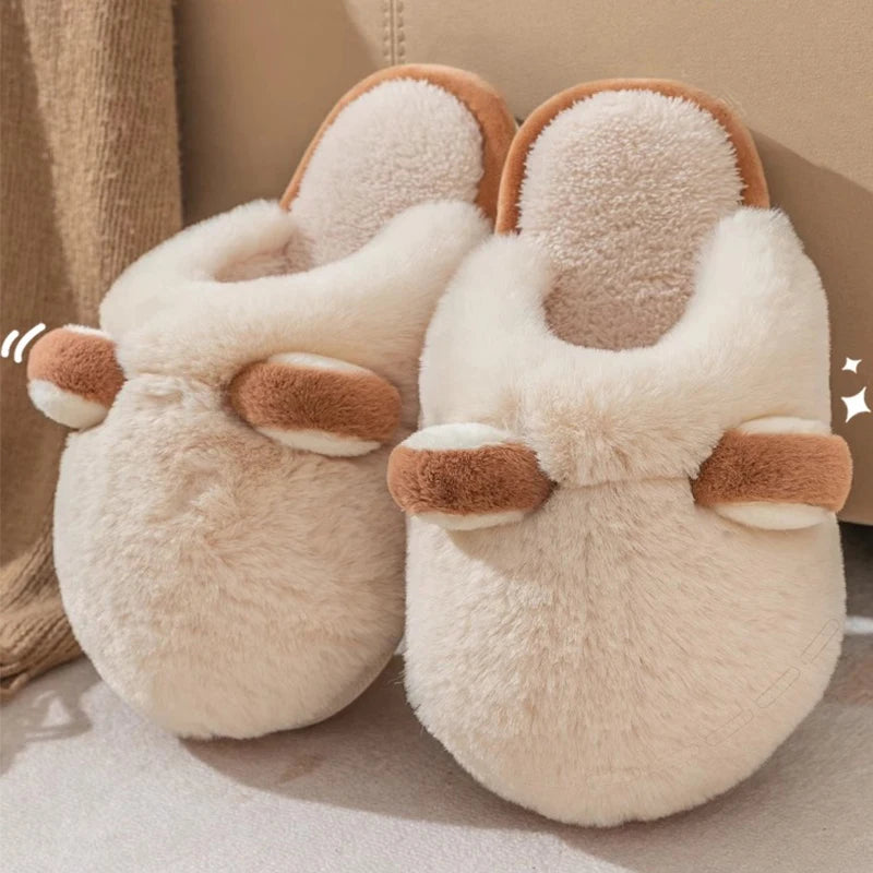 Women's Anti-Slip Plush Cotton Slippers | Cozy Warm Home Footwear