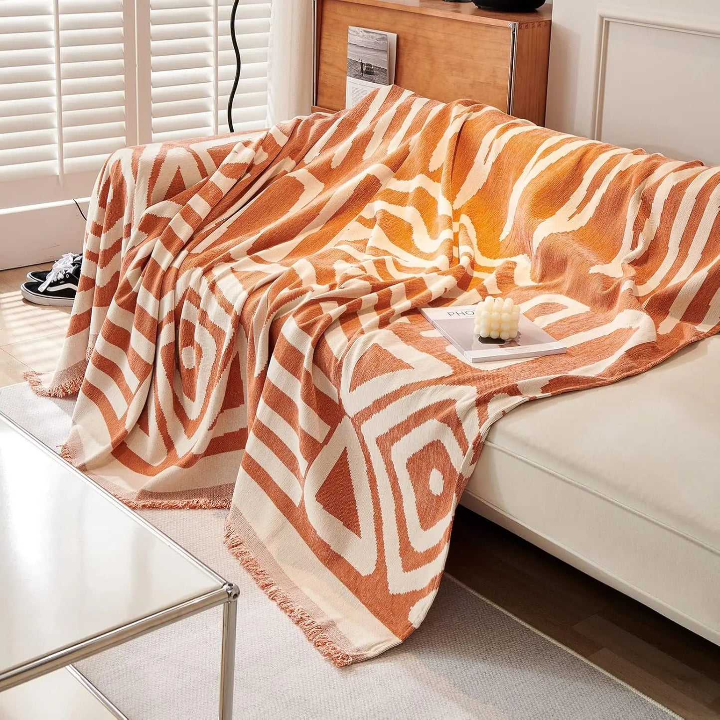 Stylish Boho Sofa Covers | Chenille Couch Cover for Pets