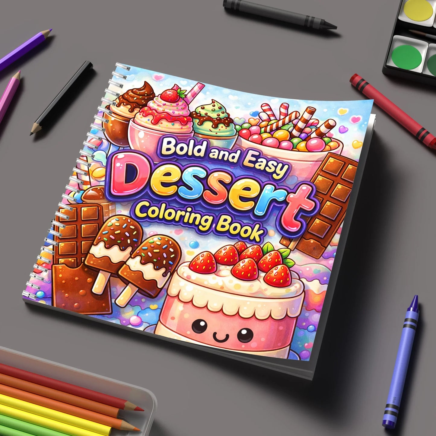 Easy Dessert Coloring Book for Adults | Stress Relief & Fun