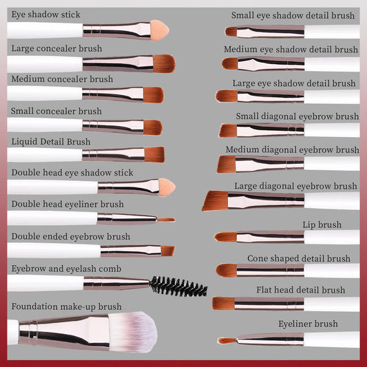 Kit de brochas de maquillaje portátil | Set de limpieza facial de viaje de 28/32 piezas