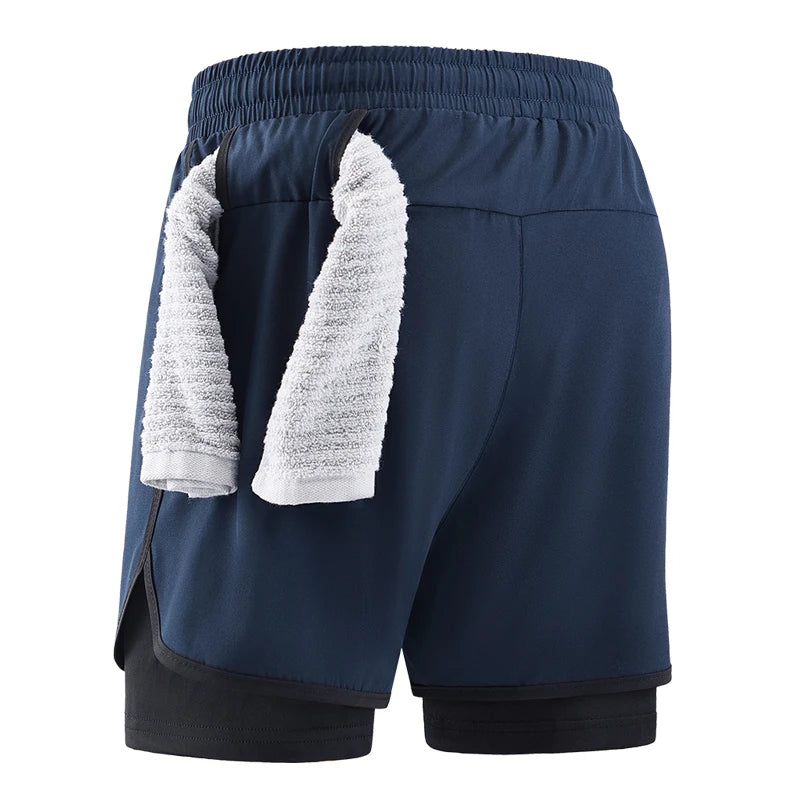 Men's 2-in-1 Camo Running Shorts | Quick Dry Gym Wear