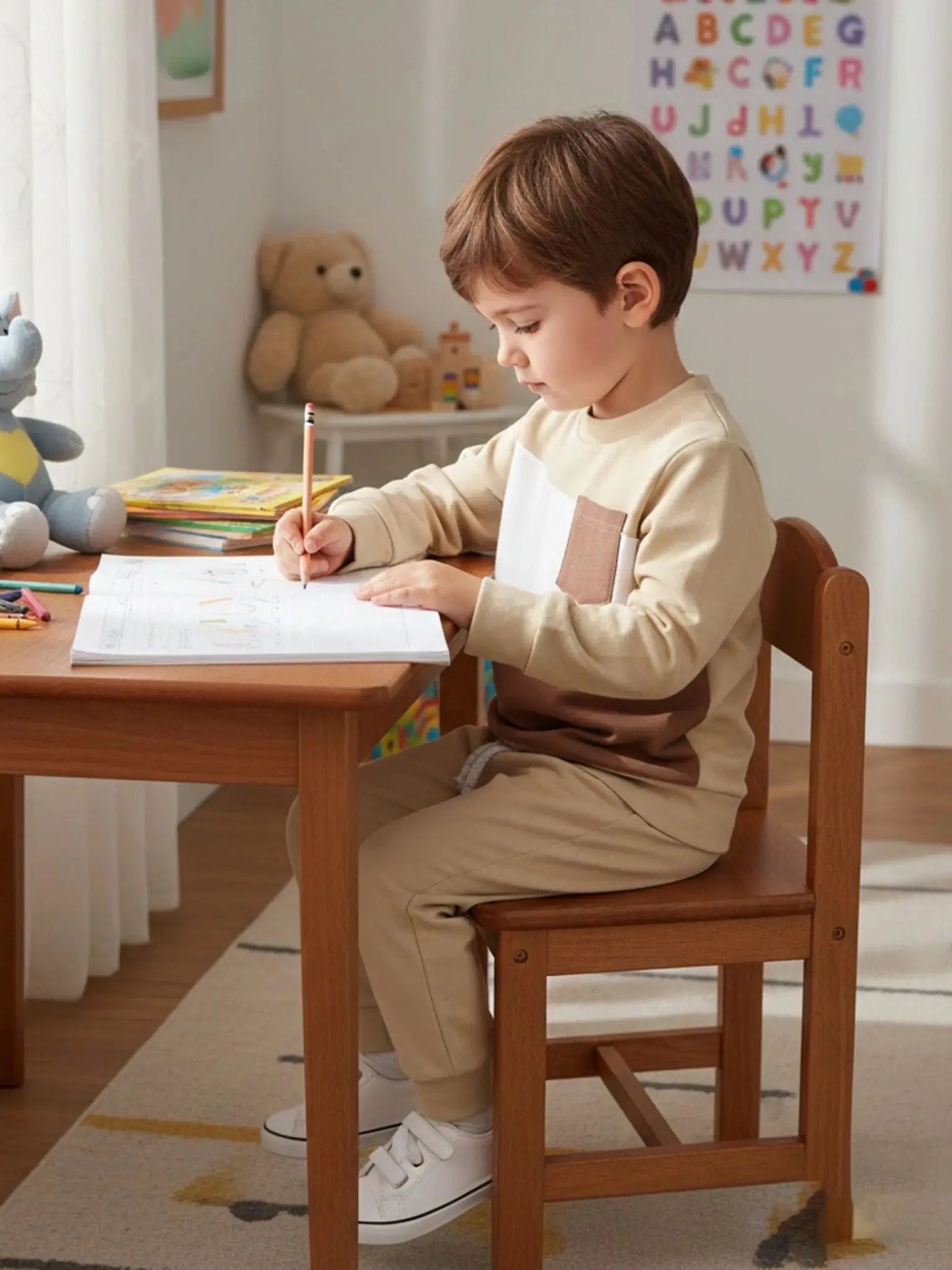 Baby Boy Clothes Set | Trendy Color Block Sweatshirt & Harem Pants