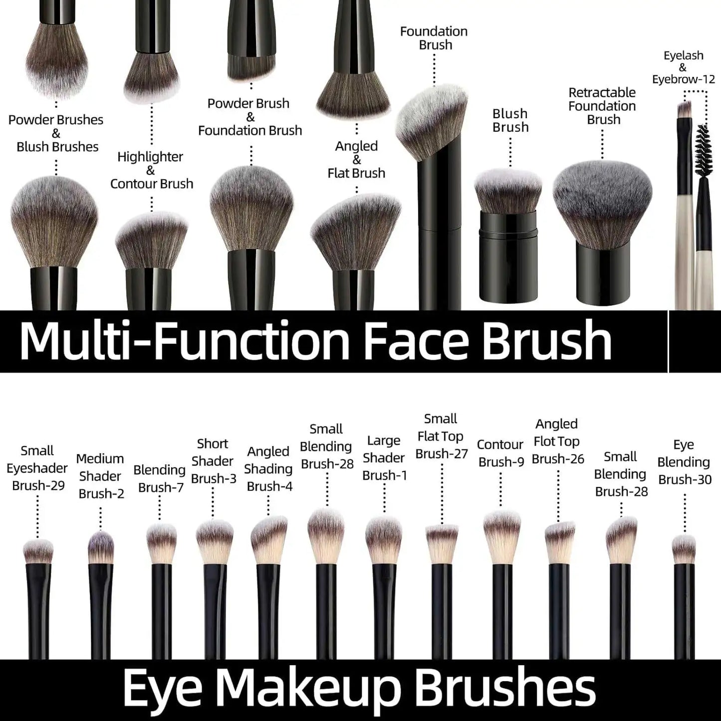 20-Piece Double Ended Makeup Brush Set for Flawless Application