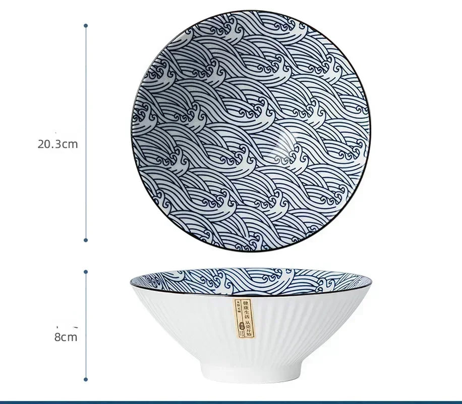 Japanese-style Ceramic Douli Bowl | Elegant Soup & Ramen Dish