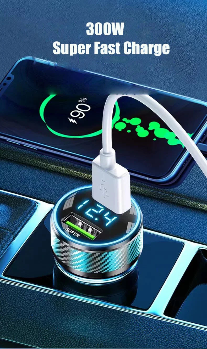 2-in-1 USB Car Charger Adapter | Super Fast GaN Charging Solution