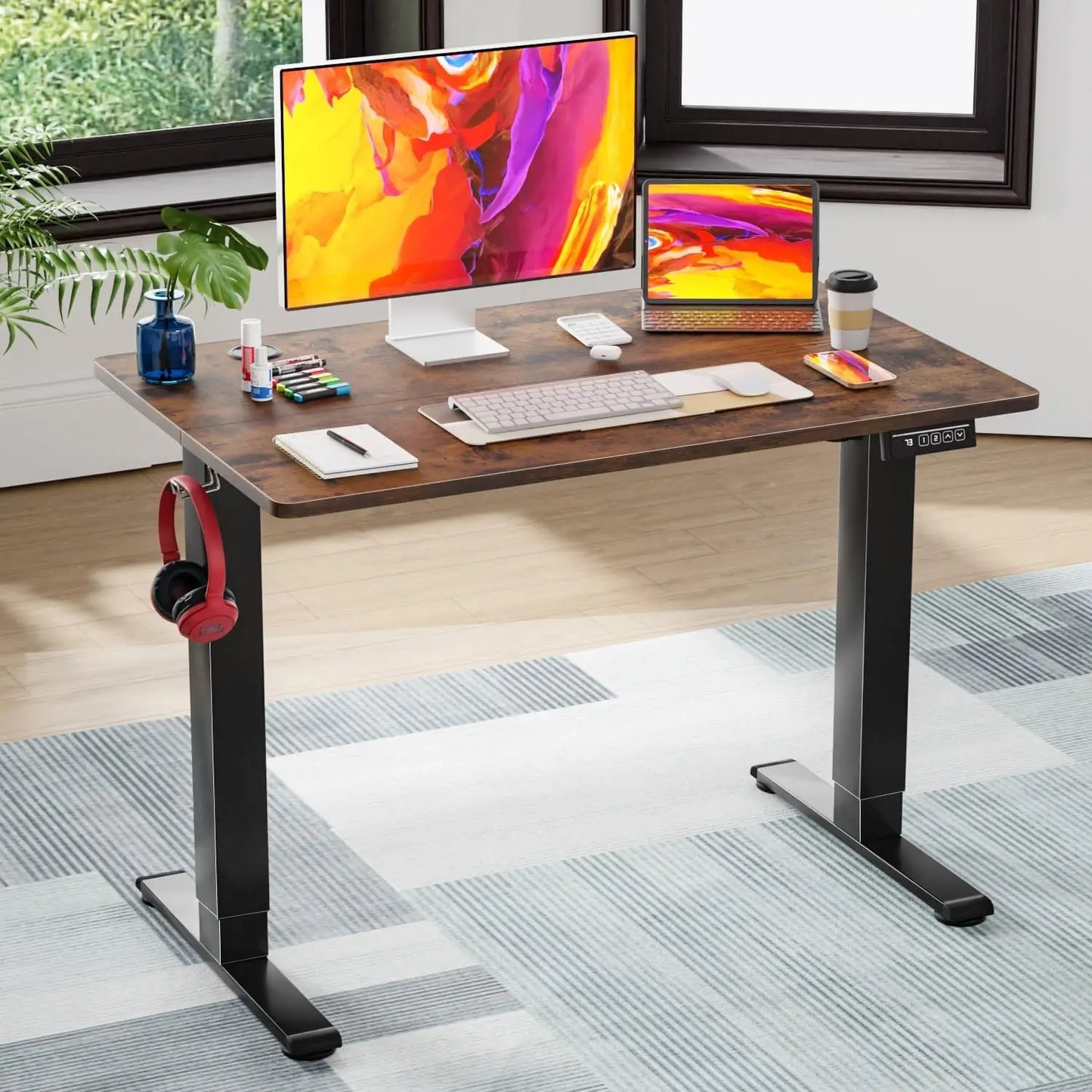 40 Inch Electric Standing Desk with Memory Functions for Home Office
