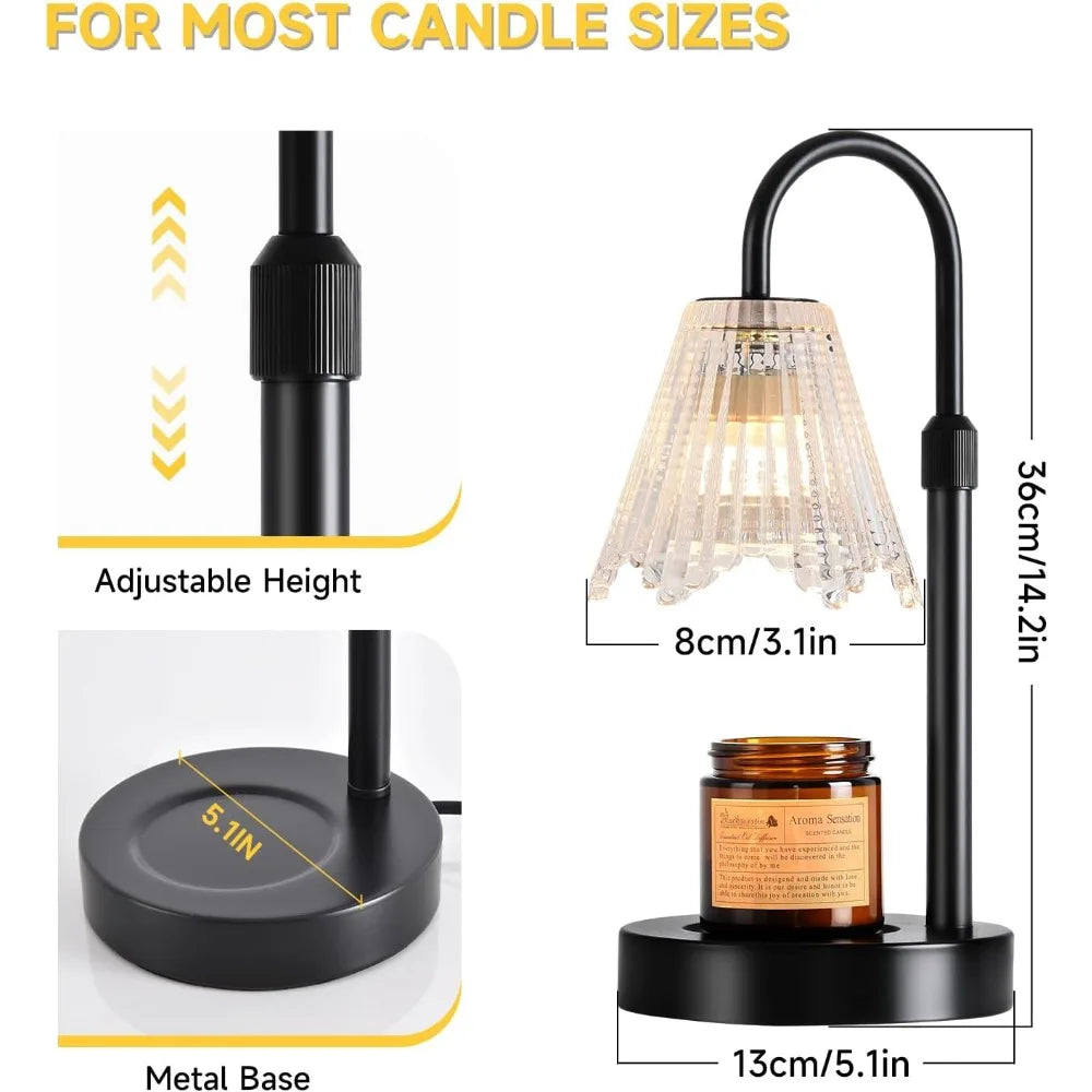 Electric Candle Warmer Lamp | Adjustable Gooseneck & Crystal Glass