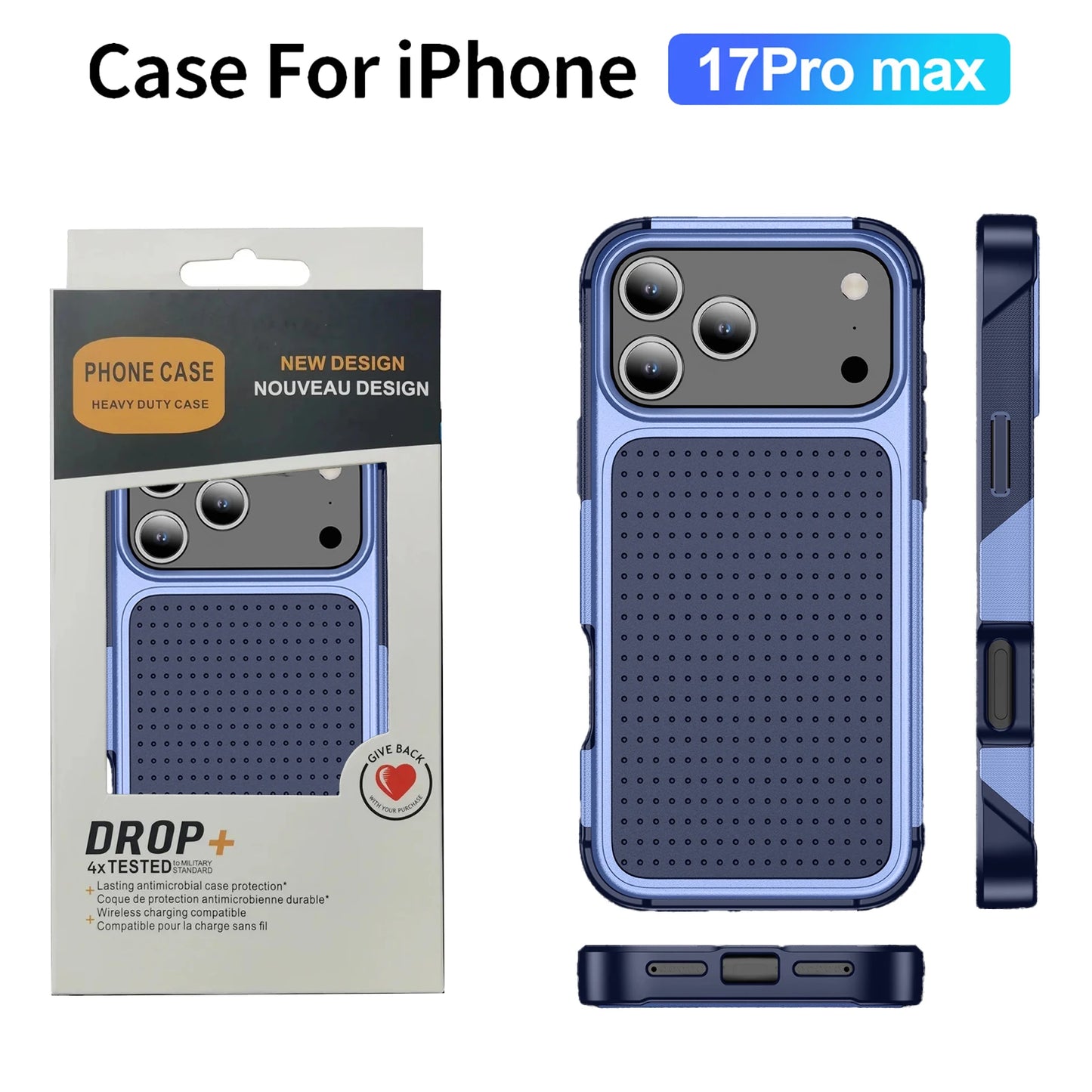 Military Grade 2IN1 Hybrid Armor Phone Case for IPhone 17 Air 16 15 14 Plus 13 12 Pro Max with Packet Box TPU+PC Anti-Drop Cover