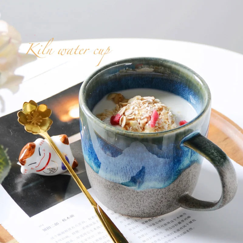 350ml Gradual Change Ceramic Coffee Mug | Retro Starry Drinkware