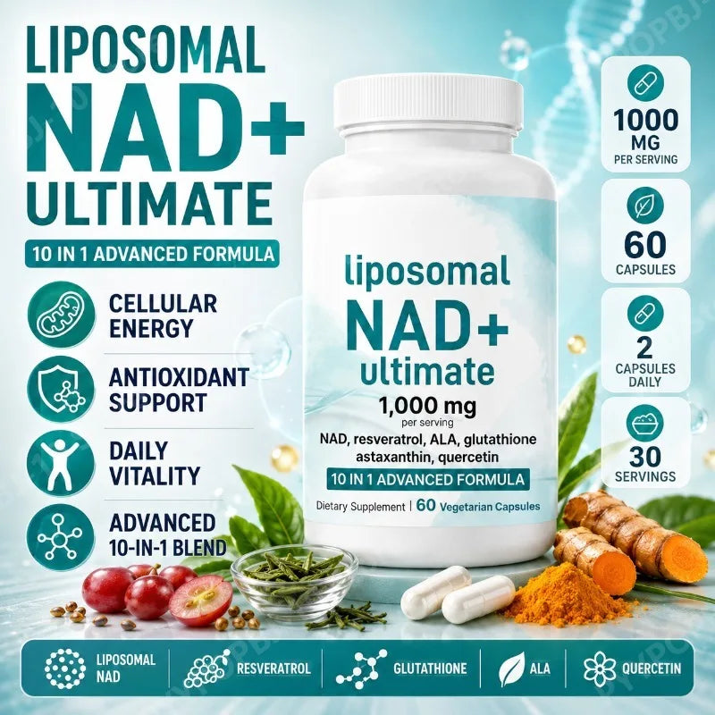 Liposomal NAD+ 1000mg 10 in 1 Formula | Daily Vitality Capsules