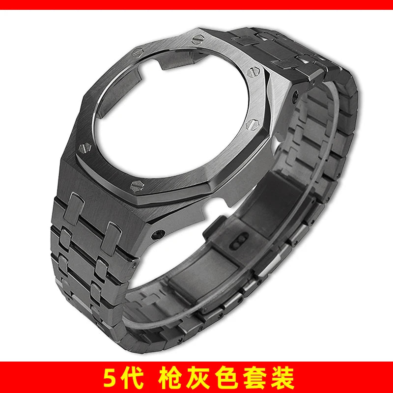 Stainless Steel Watch Case & Strap Replacement Kit | Modern Look