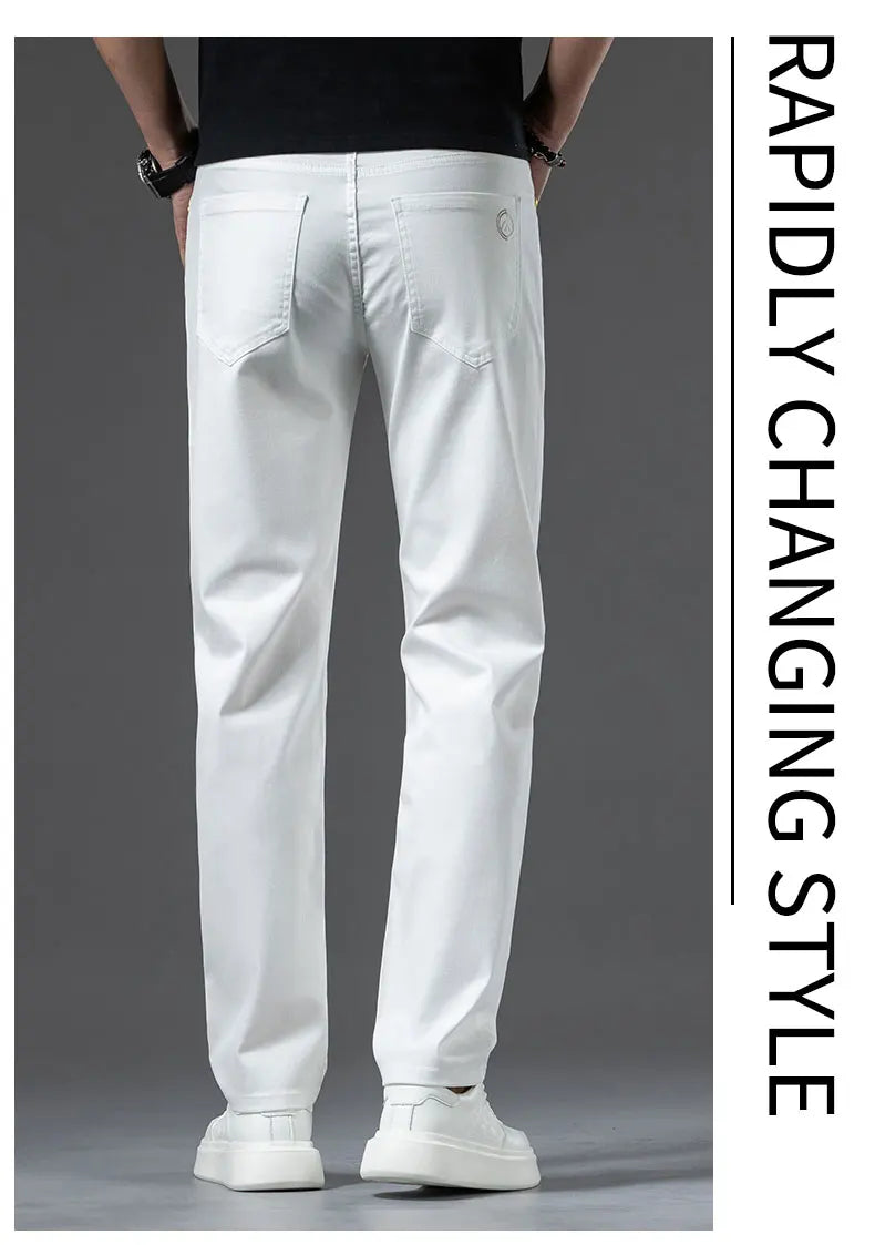Men's Slim Casual Stretch Jeans | Smart Business Fashion Trousers