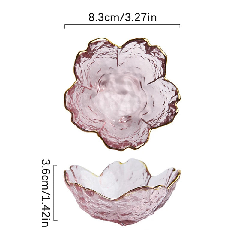 Elegant Cherry Blossoms Seasoning Plate | Nordic Glass Dish