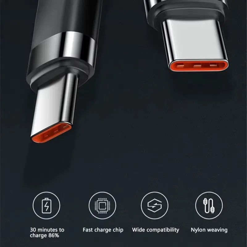 120W Fast Charging USB-C Cable | High-Speed PD Quick Charge