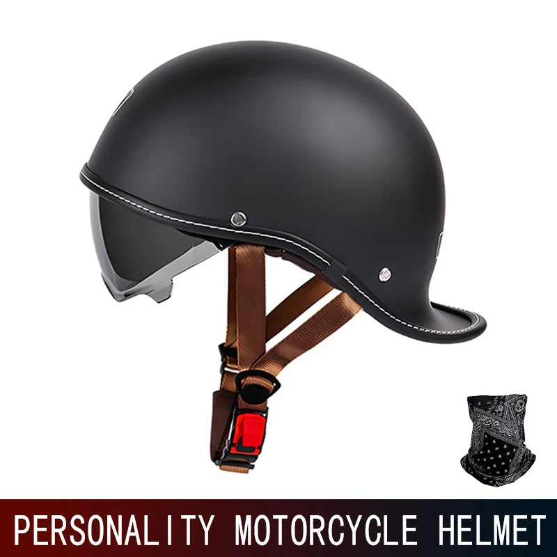 Casco de moto tipo media calota retro unisex | Elegante y seguro
