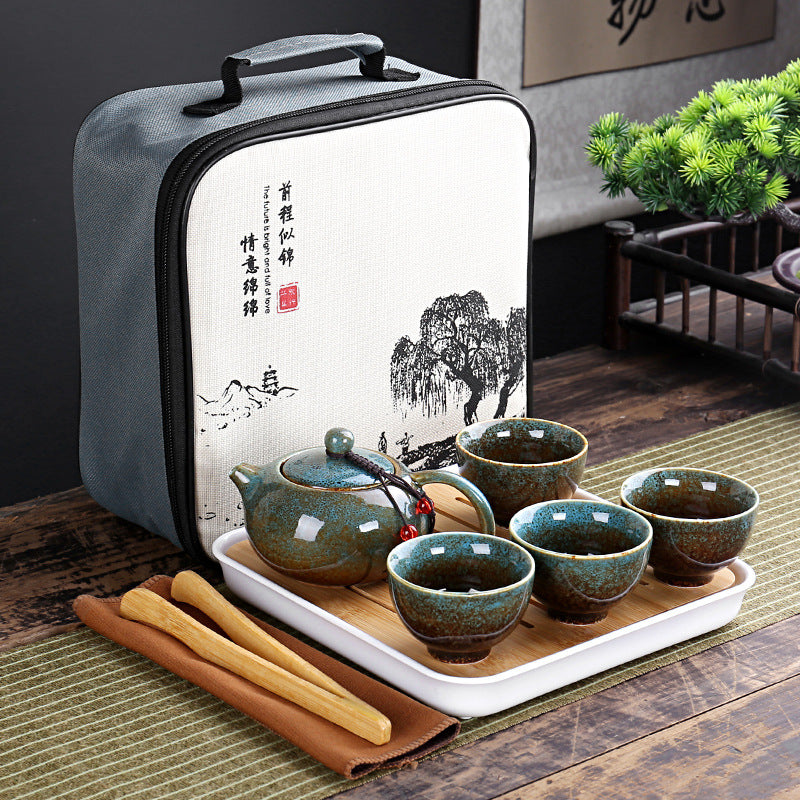 Portable Chinese Kung Fu Tea Set | Travel-Friendly Ceramic Teapot