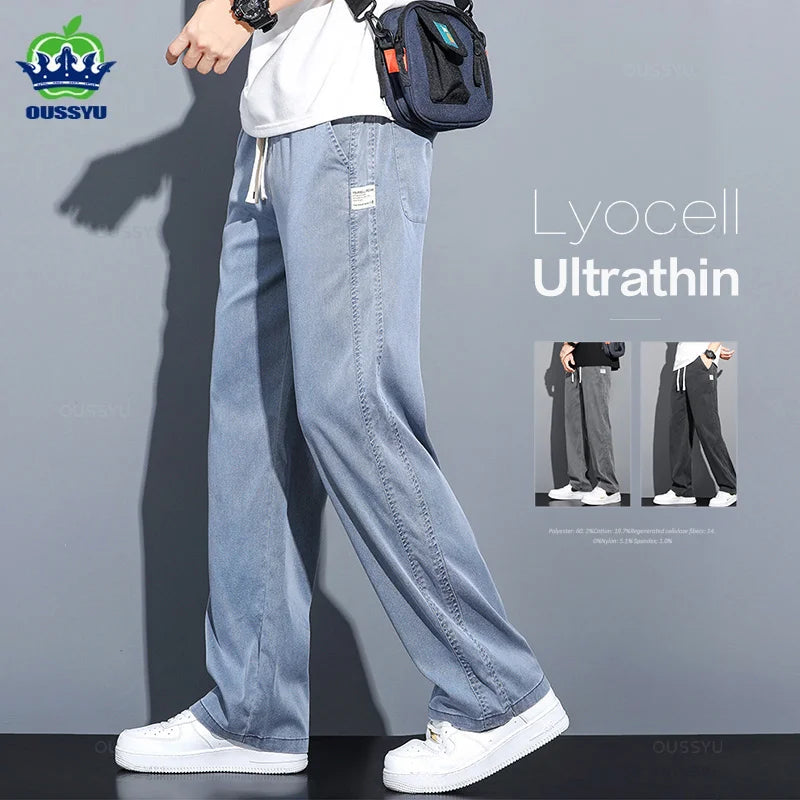 Men's Summer Loose Fit Soft Lyocell Jeans | Casual Comfort Trousers