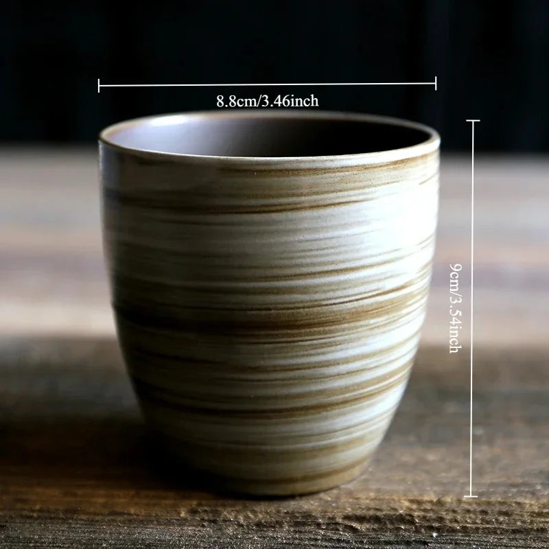 Tazas de café japonesas de gres con gradiente grande | Vajilla elegante