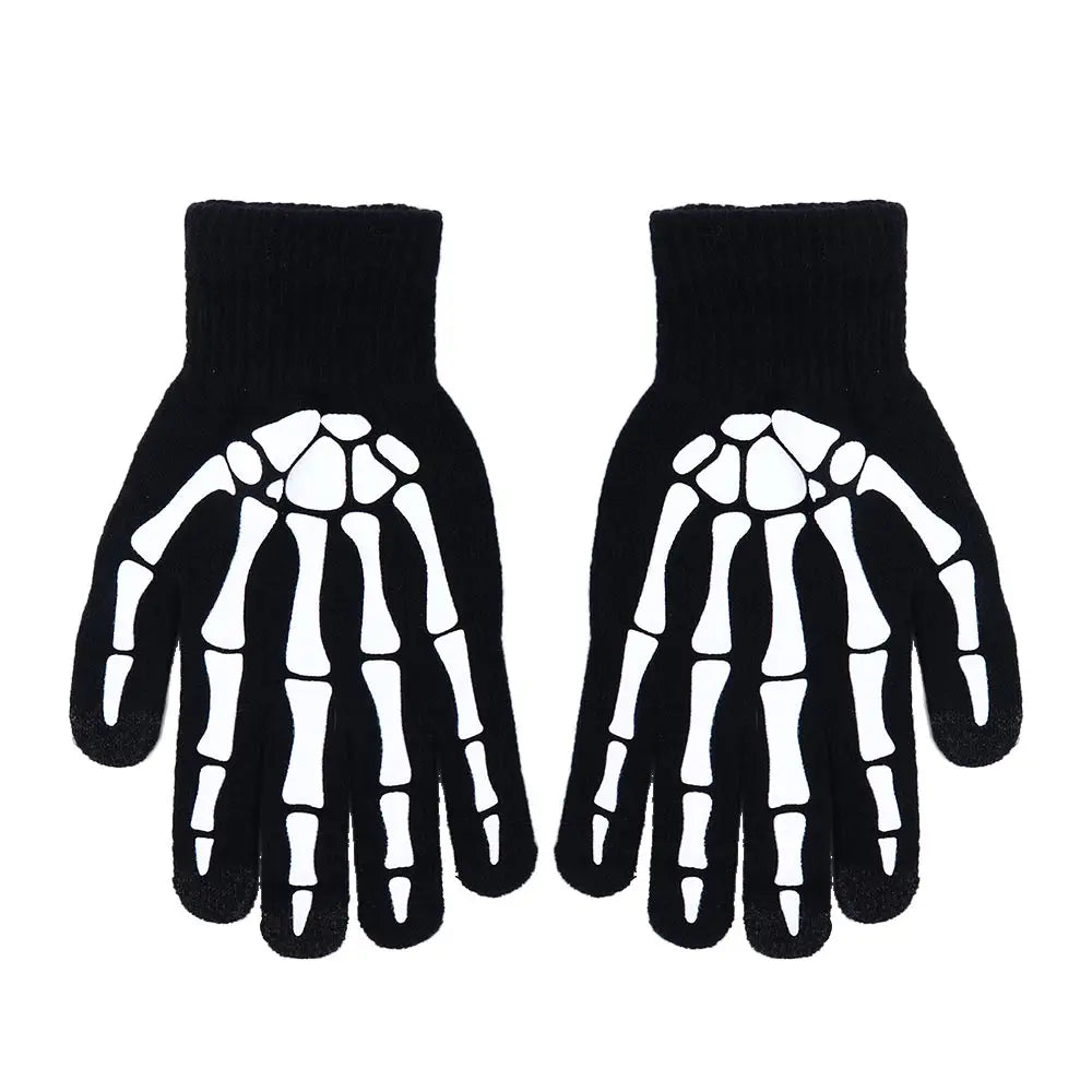 Men's Skull Glow Gloves | Stylish Luminous Half-Finger Mittens