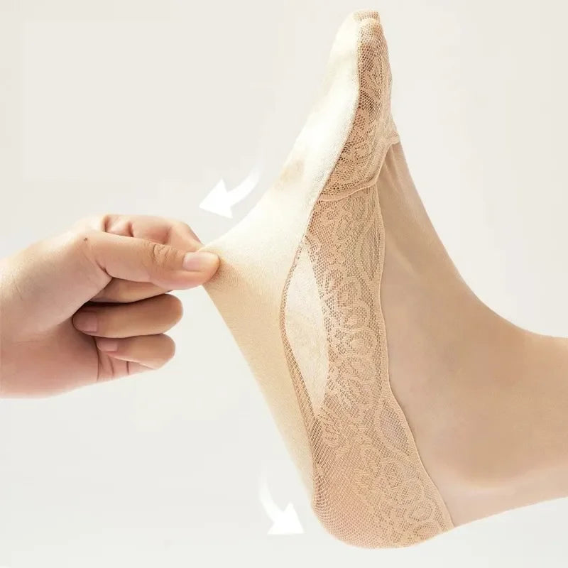 Women's Lace Invisible Summer Socks | No-Show Ankle Set
