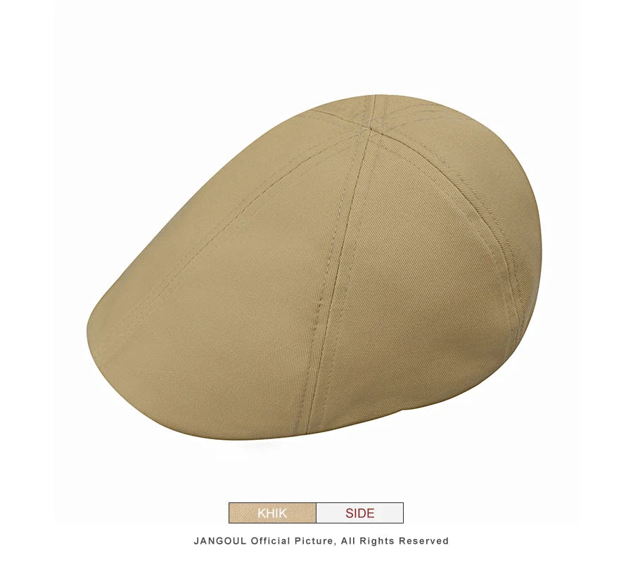 JANGOUL Men's Classic Cotton Ivy Gatsby Cabbie Newsboy Hat Vintage Summer Thin Flat Scally Cap for Golf Outdoor Activities