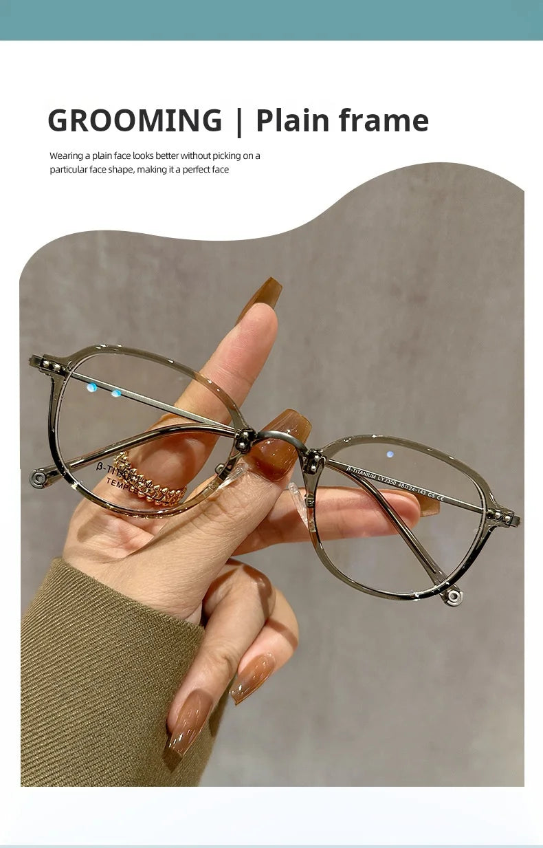 Stylish Half Titanium Oval Eyeglasses for Women | Fashion Meets Function