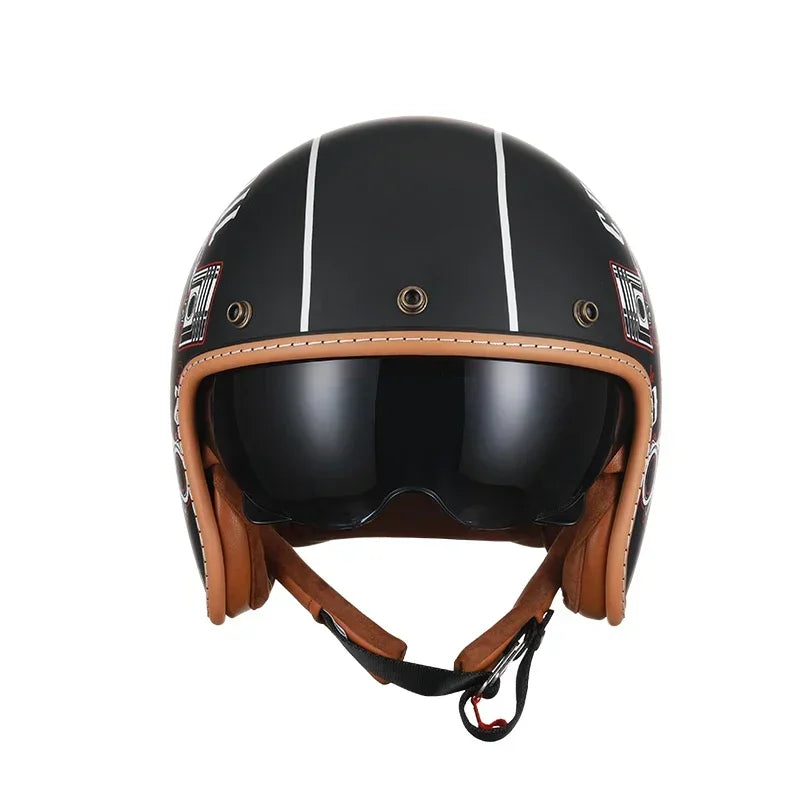 Lightweight Retro Open Face Motorcycle Helmet for Men & Women