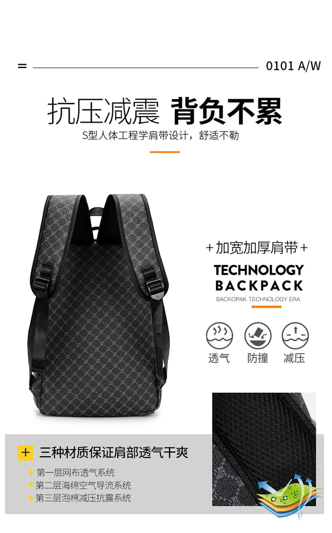 Multifunctional Leather Backpack for Men | Stylish Travel & Work Bag