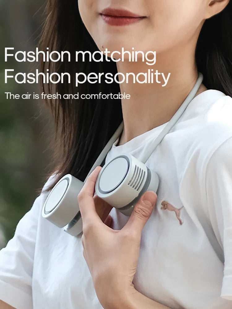 Portable Bladeless Neck Fan | USB Rechargeable Mini Air Cooler