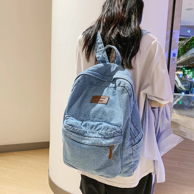 Trendy Denim Backpack for Students | Durable & Stylish Design