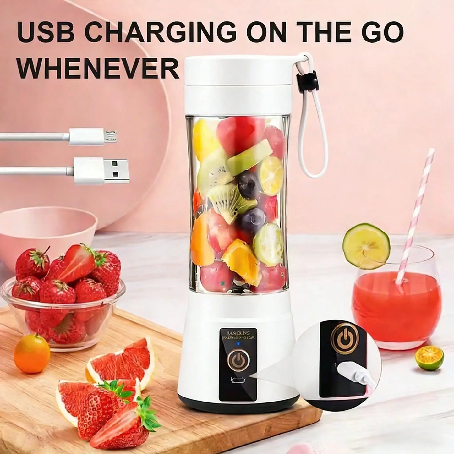 Portable USB Mini Blender | 3 Modes, Easy to Clean & Juice