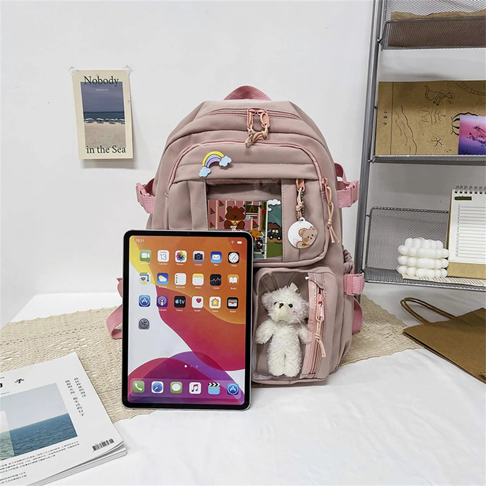 Mochila Bonita Impermeable para Mujer | Mochila Escolar con Múltiples Bolsillos