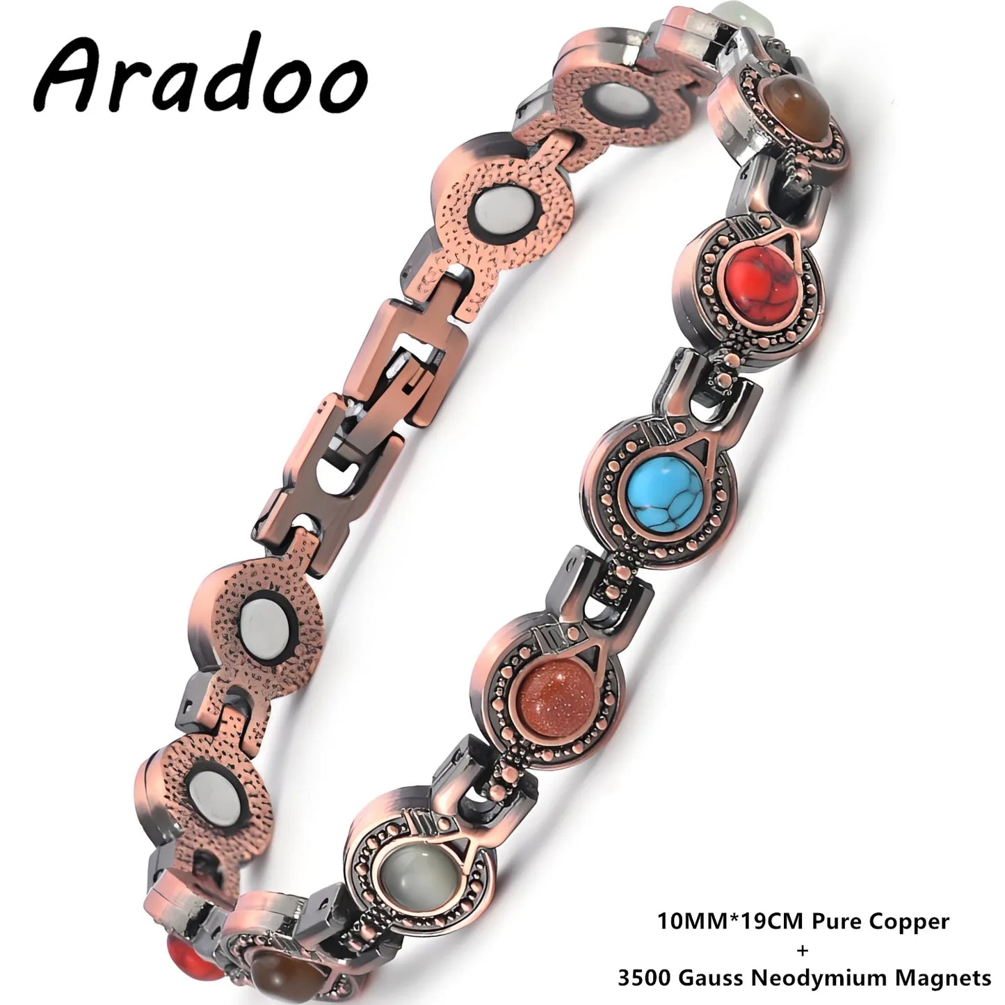Magnetic Copper Bracelet for Women | Turquoise Wristband Jewelry